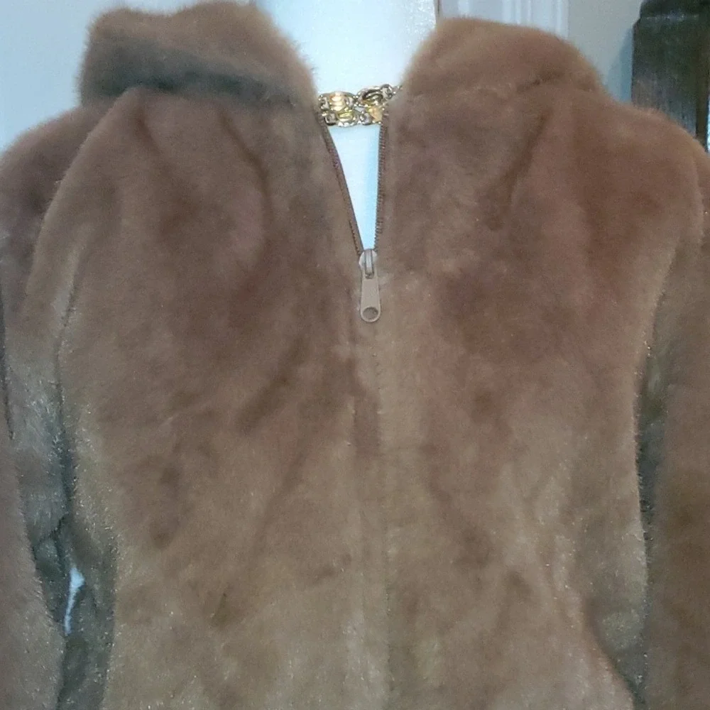 Wonder Nation Girls Faux Fur Hooded Bomber Jacket Brown XL 14-16 Plus HQ0183388P